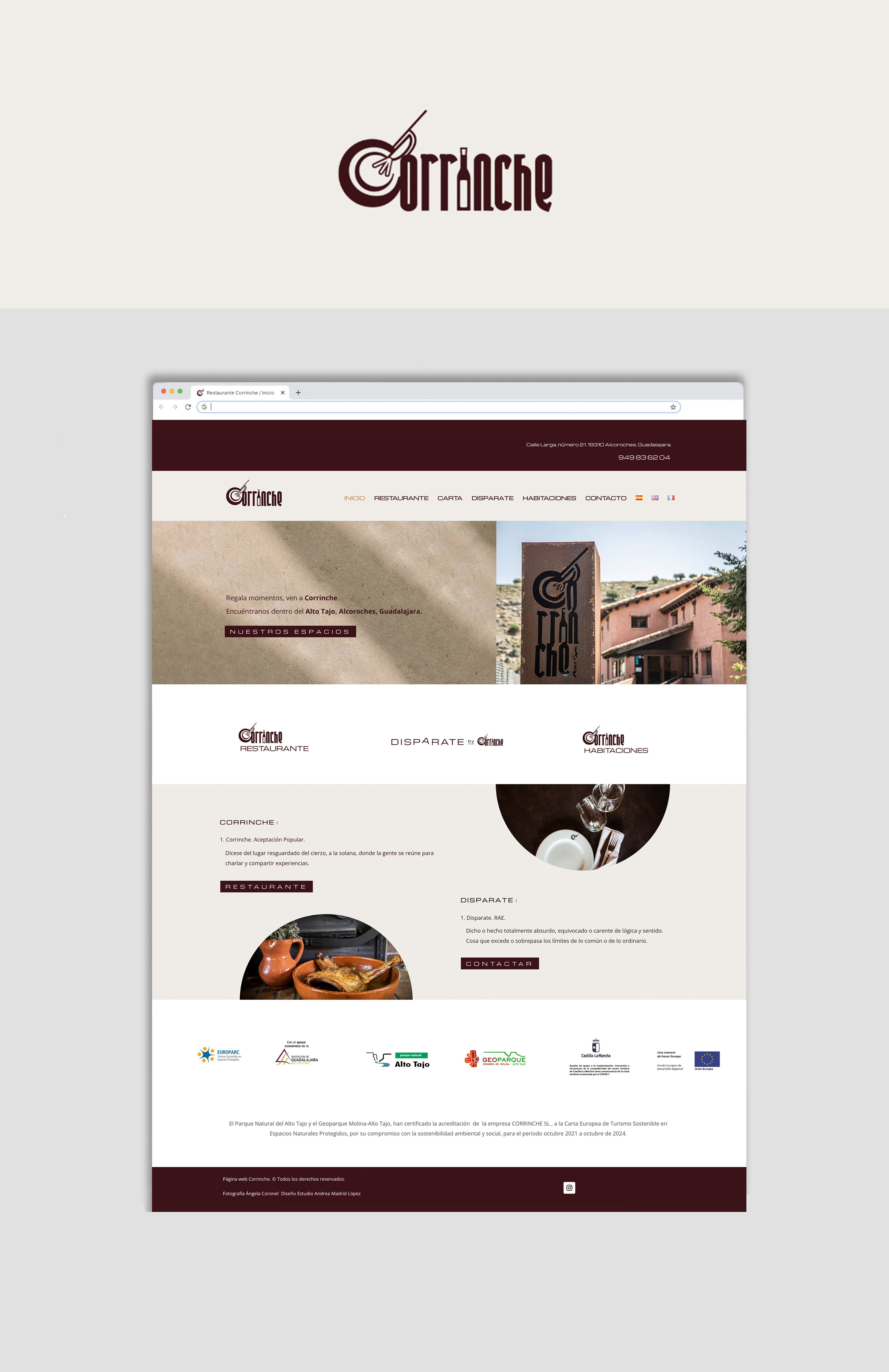 Diseño Web Restaurante Corrinche  en el Alto Tajo - Alcoroches - Guadalajara